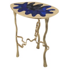 Nazar Side Table Tall in Brass & Semi Precious Stone, Viya by Vikram Goyal