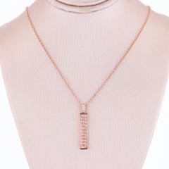 Collana Nazarelle in oro rosa 14 carati con diamante e morganite da 3,31 carati