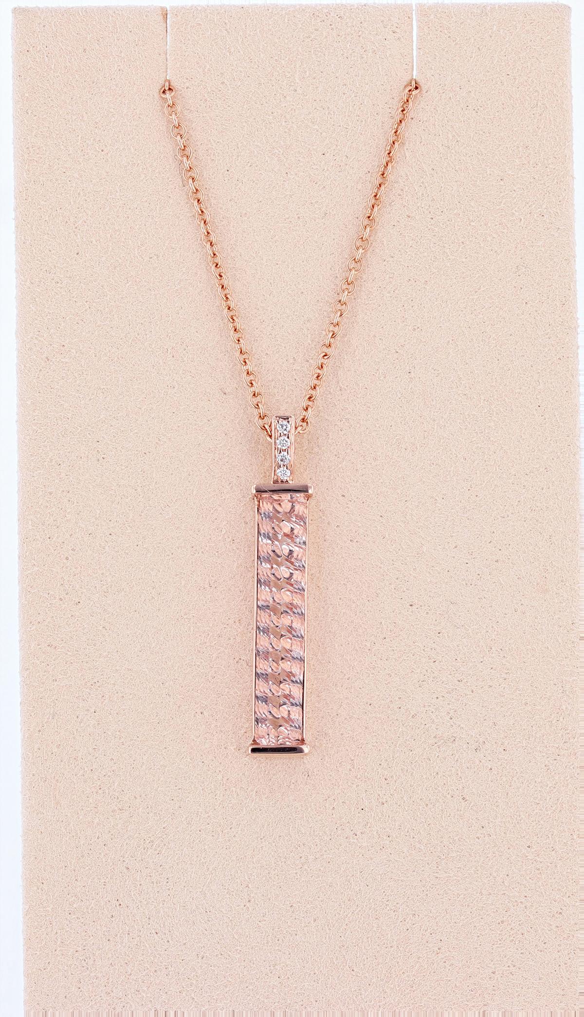 rose gold necklace with green stone