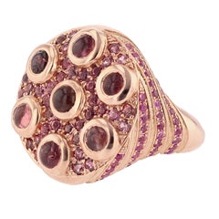 Nazarelle 14 Karat Rose Gold Pink Tourmaline and Pink Sapphire Ring