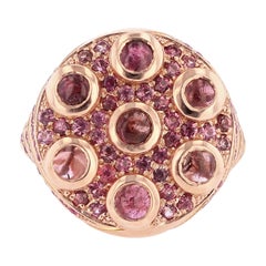 Nazarelle 14 Karat Rose Gold Pink Tourmaline and Pink Sapphire Ring