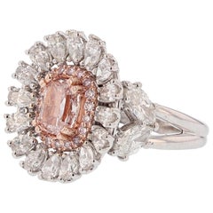 Nazarelle 14 Karat White and Rose Gold GIA Fancy Light Pink Diamond Ring
