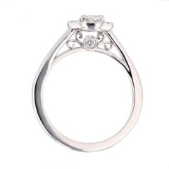 Nazarelle 14 Karat White Gold Oval Cut Diamond Engagement Ring