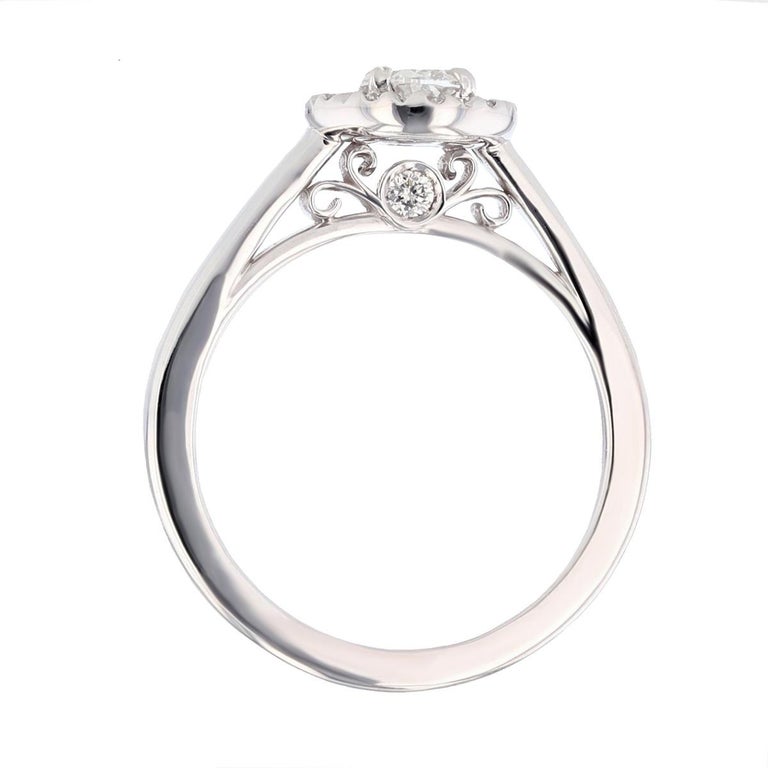 Bague Fiançailles Diamant Ovale Or Blanc 14 Carats 2,20 Ct Certifiée IGI GIA - Taille 7.5 - Neuf