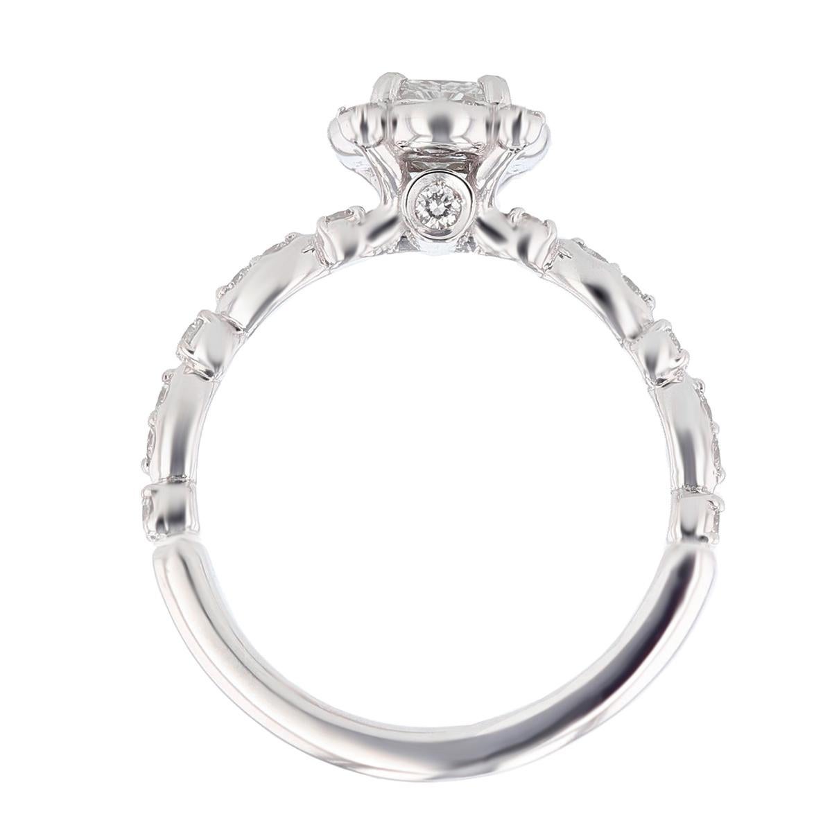 Modern Nazarelle 14 Karat White Gold Princess Cut Diamond Engagement Ring For Sale