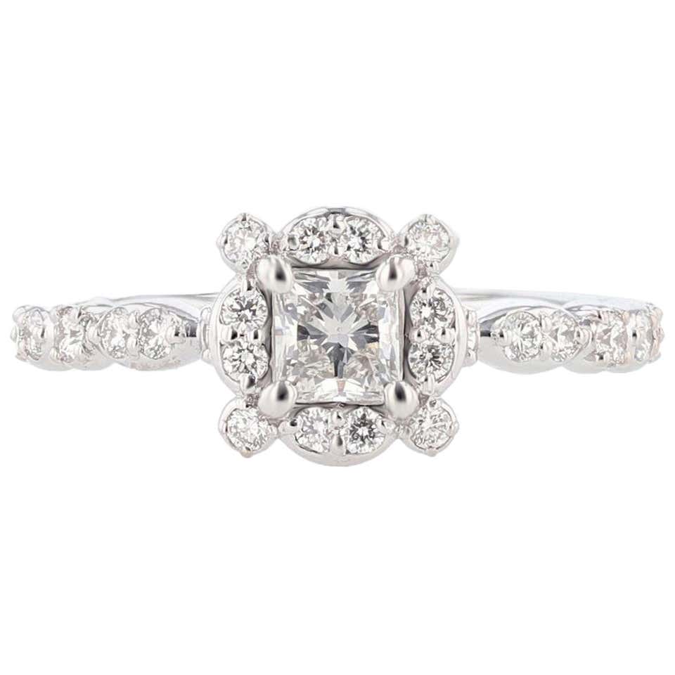 Nazarelle 14 Karat Yellow Gold Princess Cut Diamond Engagement Ring For ...