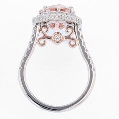 Nazarelle Bague en or blanc et rose 14 carats avec morganite en forme de cœur de 3,75 carats et diamants