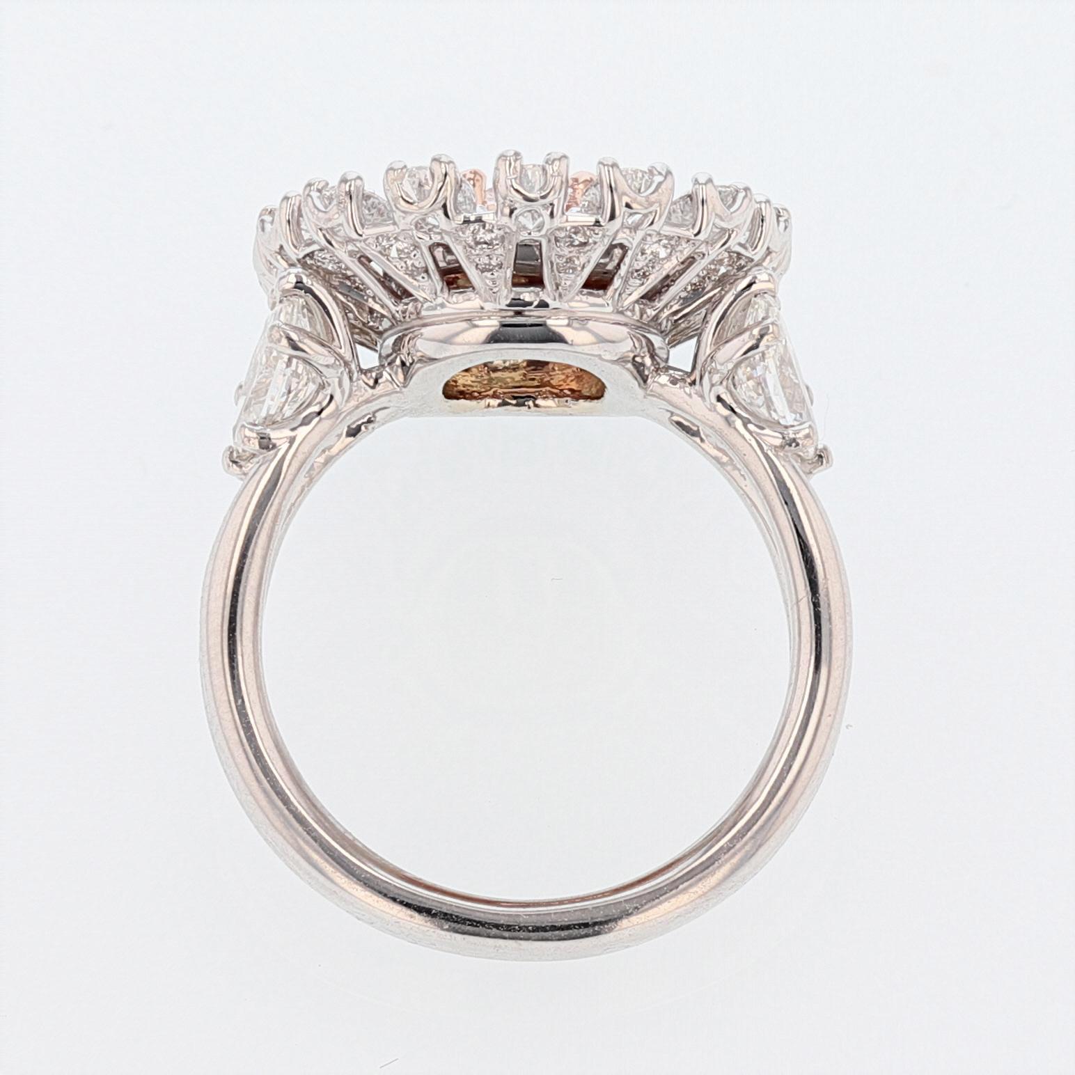 Contemporary Nazarelle 14 Karat White and Rose Gold GIA Fancy Light Pink Diamond Ring