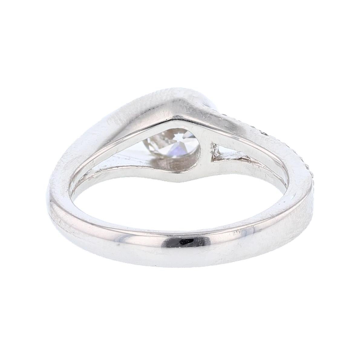 Nazarelle 18 Karat White Gold Round Diamond Engagement Ring In New Condition For Sale In Houston, TX