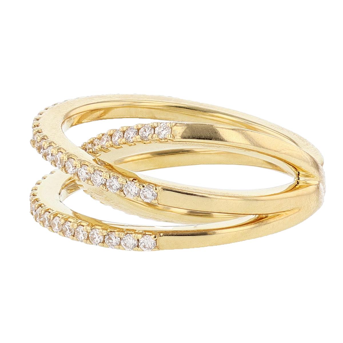 criss cross diamond ring gold