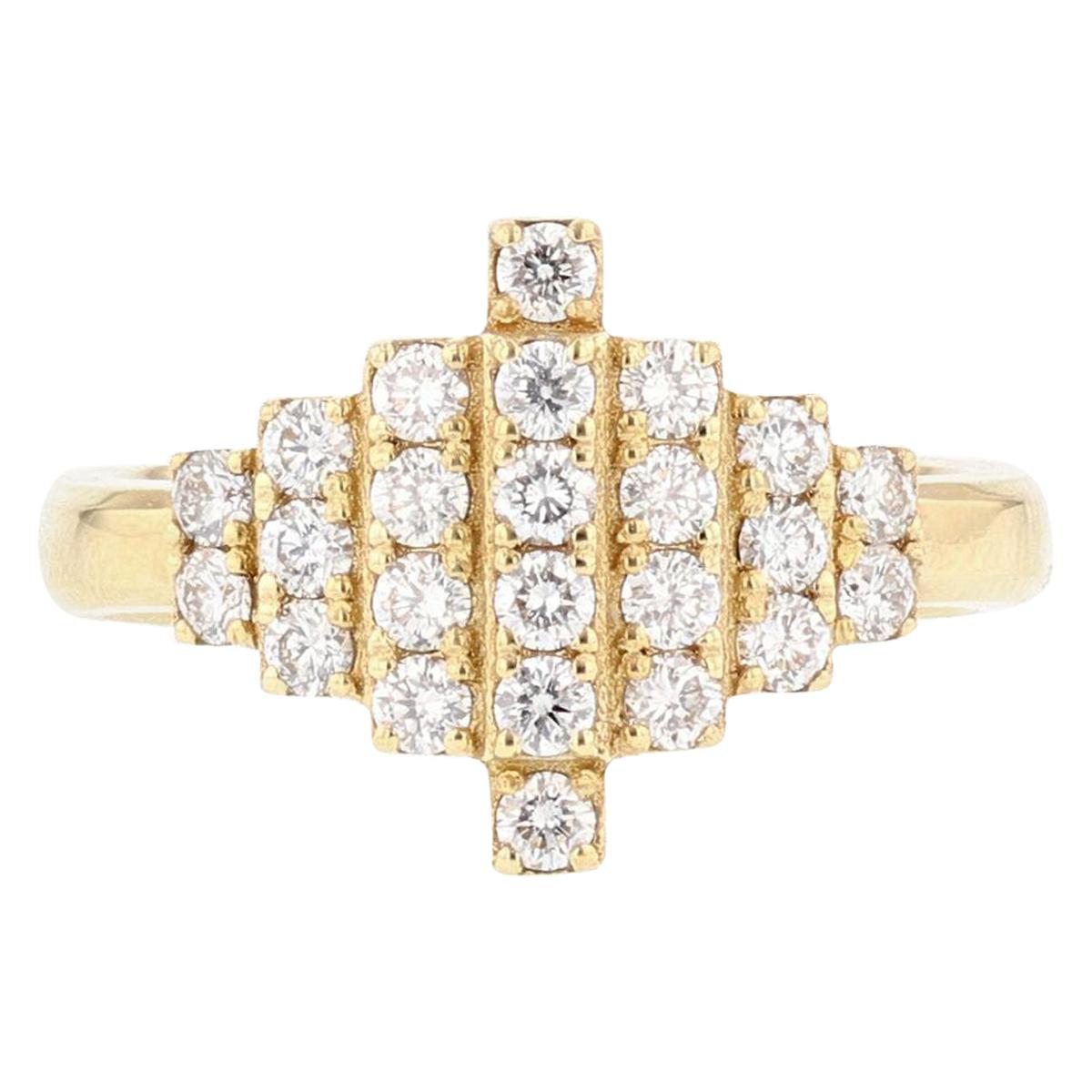 Nazarelle 18 Karat Yellow Gold Diamond Ring For Sale