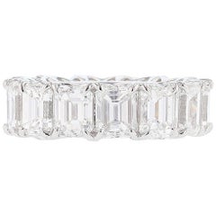 Nazarelle Alianza de oro de 18 quilates con diamante talla esmeralda certificado GIA de 14,57 quilates