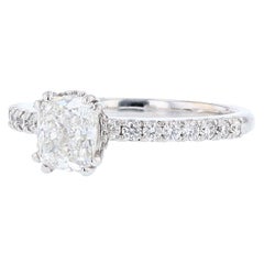 Nazarelle Anillo de compromiso de diamantes talla cojín certificado GIA de 1.02 quilates