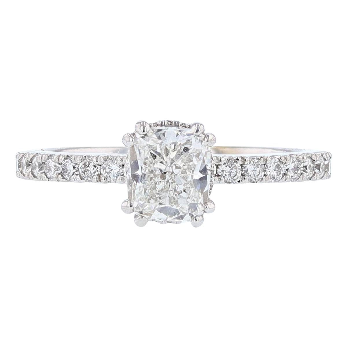 Nazarelle GIA Certified 1.02 Carat Cushion Cut Diamond Engagement Ring