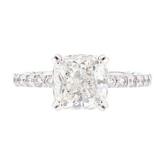 Nazarelle GIA Certified 2.70 Carat Cushion Cut Diamond Engagement Ring
