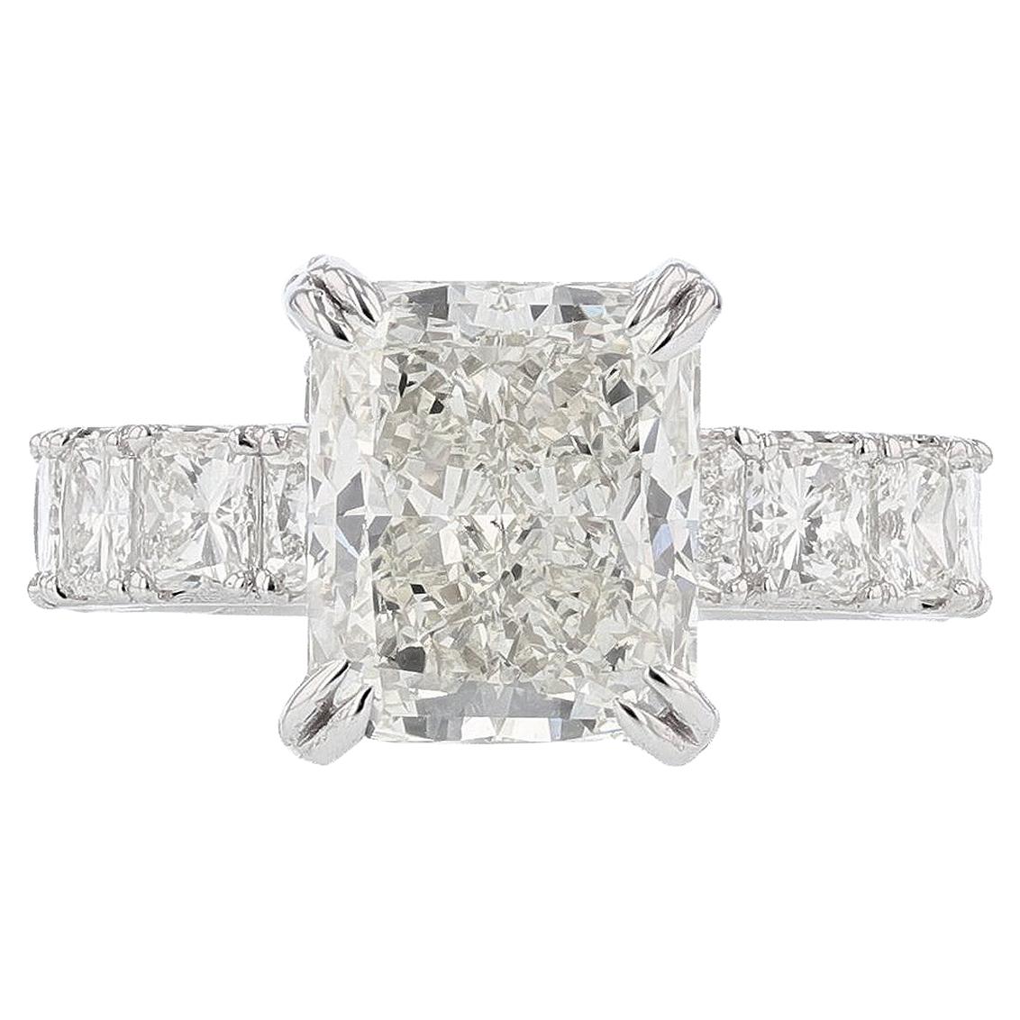 Nazarelle GIA Certified 5.13 Carat Radiant Cut Diamond Engagement Ring
