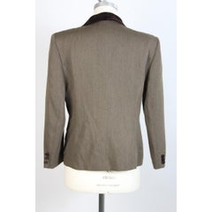 Nazareno Gabrielli Brown Wool Velvet Classic Jacket