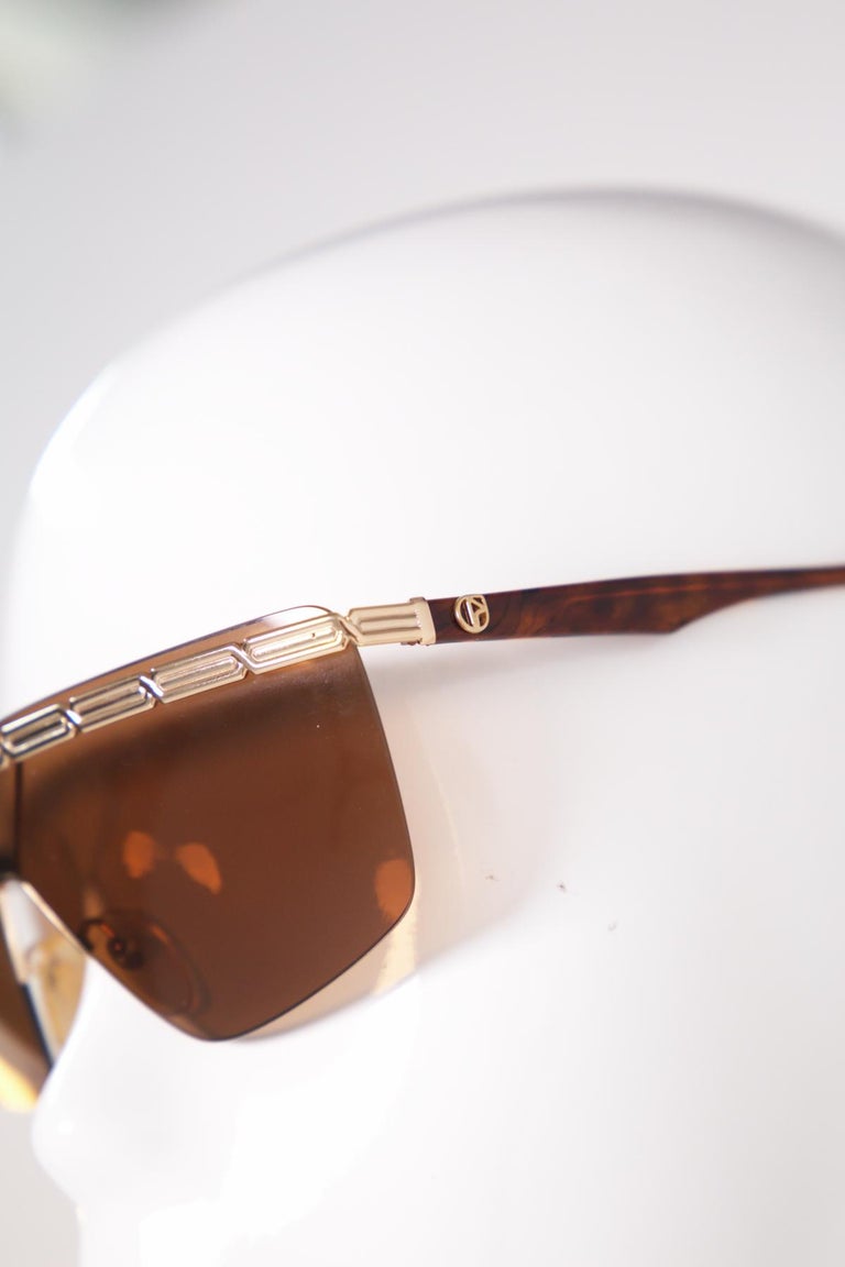 Nazareno Gabrielli Elegant Mask Vintage Luxury Sunglasses Nazareno Gabrielli Elegant Mask Vintage Sunglasses with Gold  main image 2