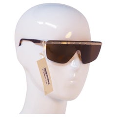 Nazareno Gabrielli Elegant Mask Vintage Sunglasses with Gold Inserts