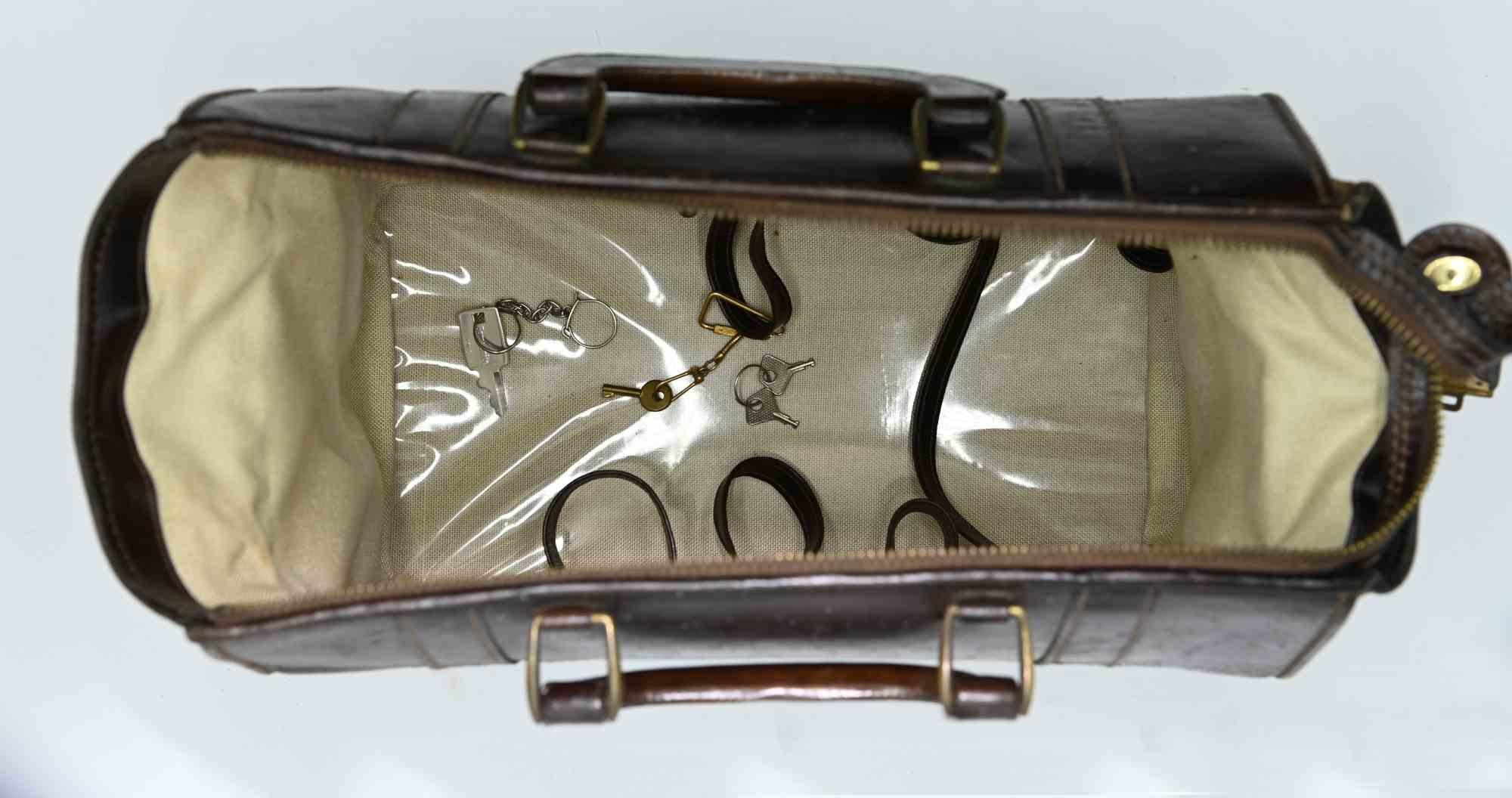 Nazareno Gabrielli Vintage-Koffer aus braunem Leder, 1970er Jahre im Angebot 6