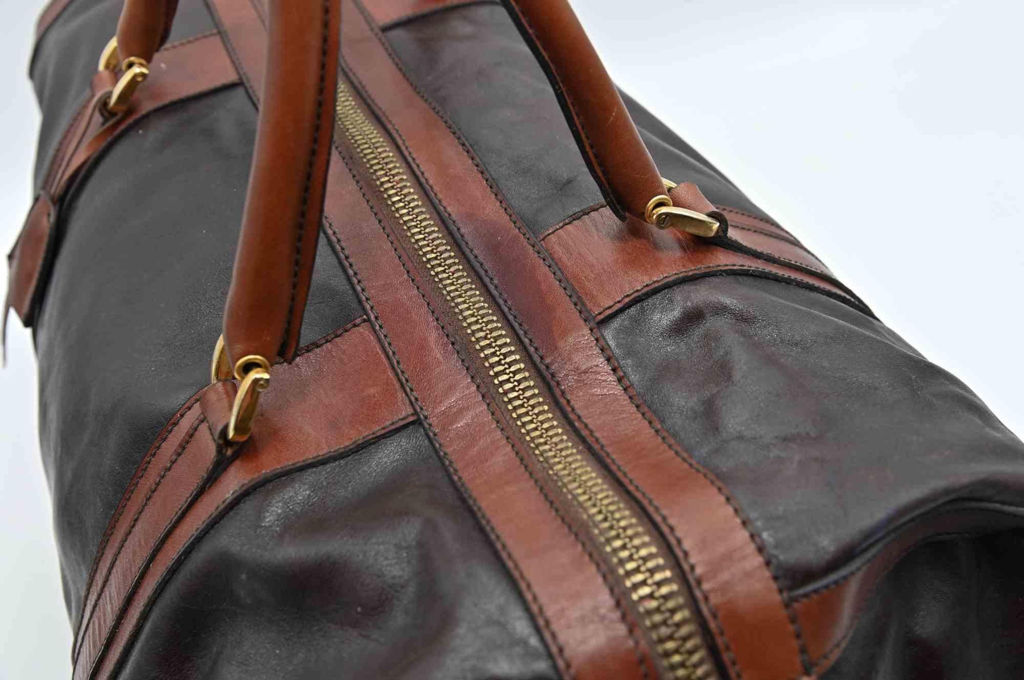 Nazareno Gabrielli Vintage Suitcases Brown Leather, 1970s For Sale 4