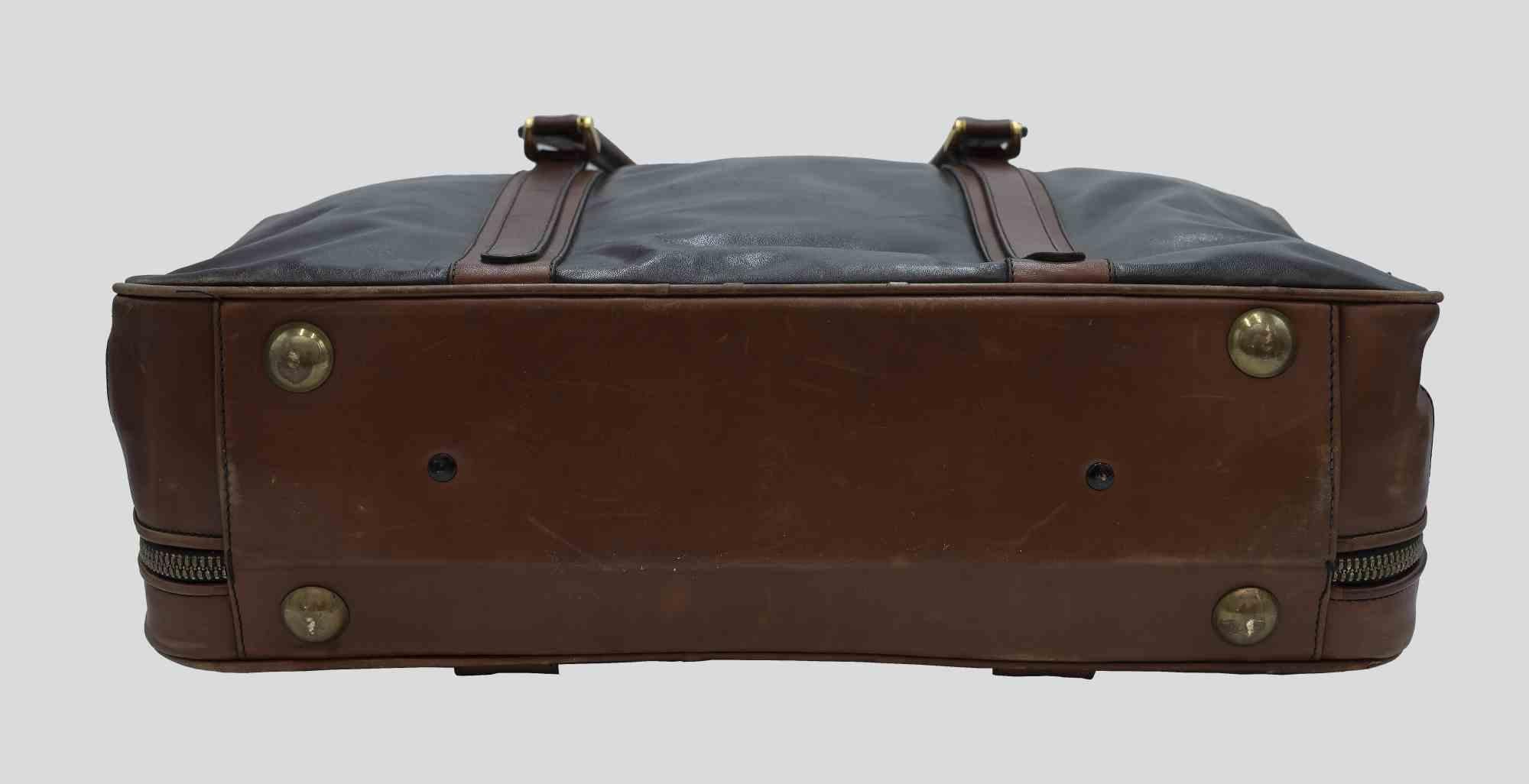 Nazareno Gabrielli Vintage-Koffer aus braunem Leder, 1970er Jahre im Zustand „Gut“ im Angebot in Roma, IT