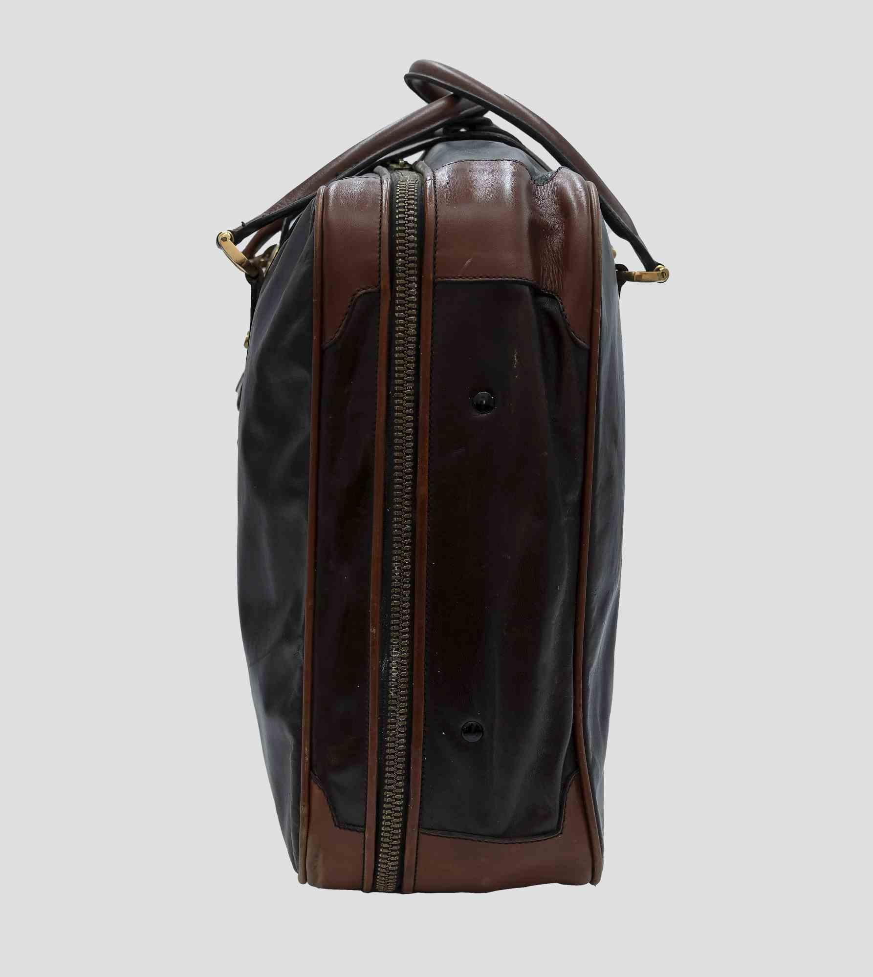 Nazareno Gabrielli Vintage Suitcases Brown Leather, 1970s For Sale 1