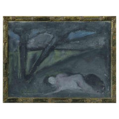 Figure in the shadow - Oil Painting on Canvas by N. Gattamelata -1968