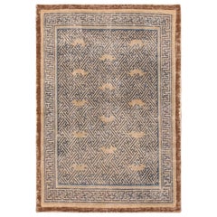 Tapis Ninghsia chinois antique du 17e siècle Nazmiyal. Taille : 4 pieds 5 po. x 6 pieds 4 po.