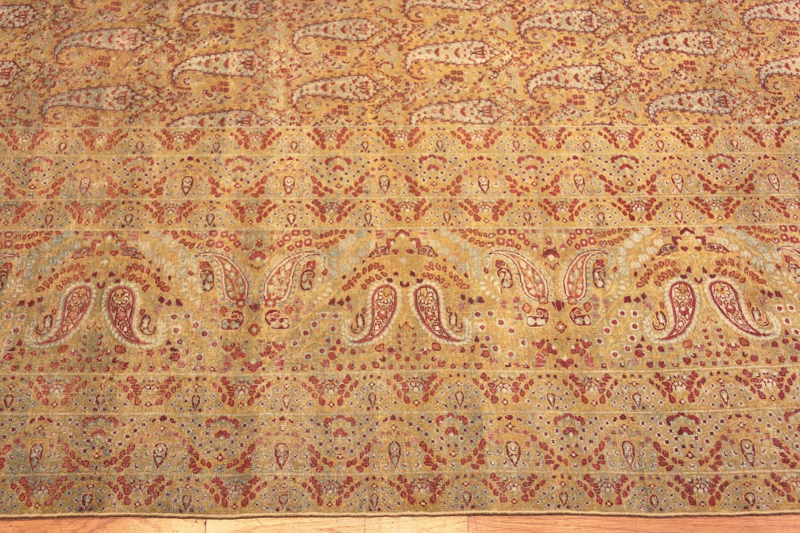 Eye-catching Large Antique Paisley Design Persian Kerman Rug, Country of Origin: Persia, Circa date: 1920