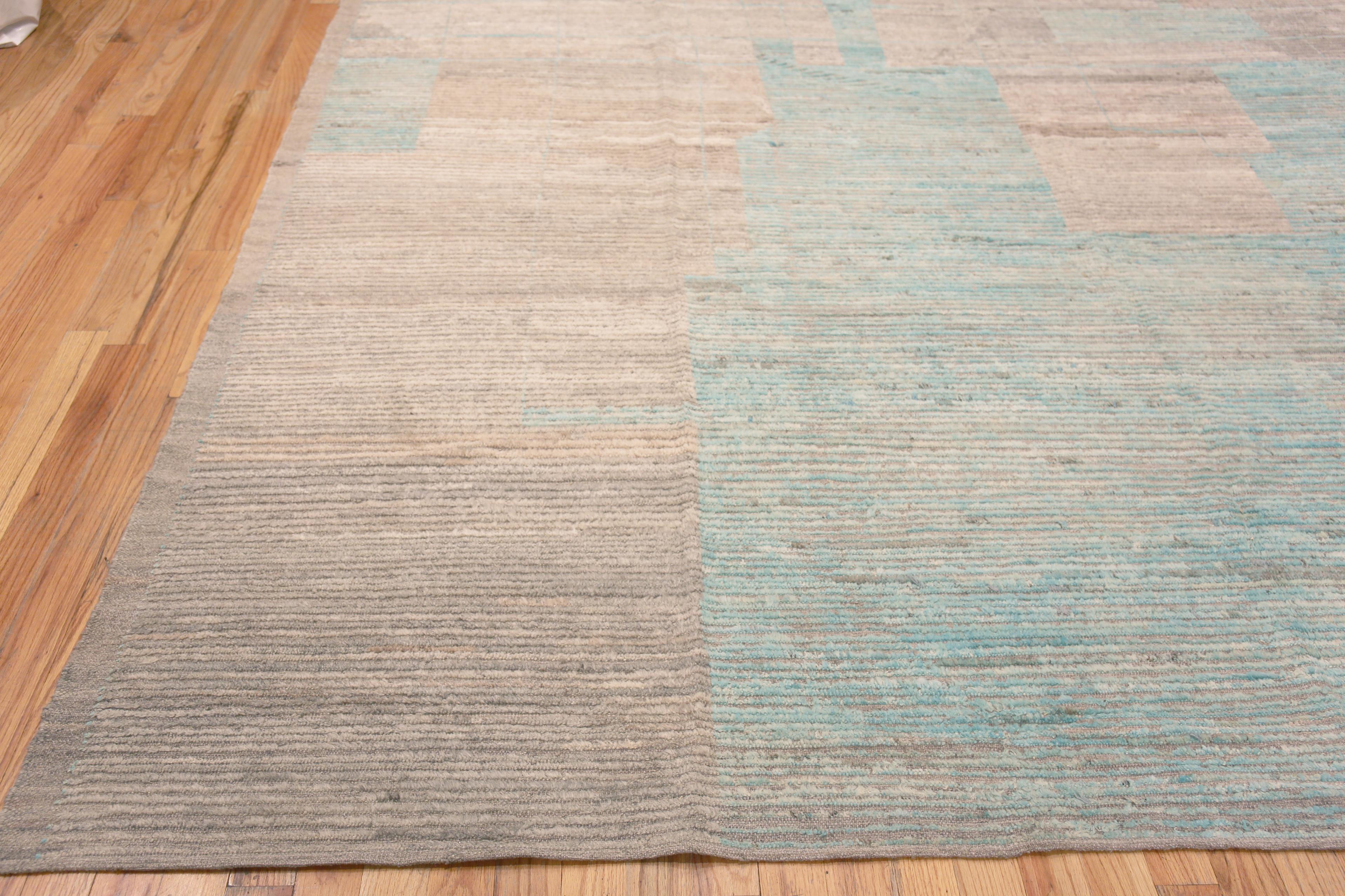 Hand-Knotted Nazmiyal Colection Soft Color Abstract Geometric Modern Area Rug 14'11