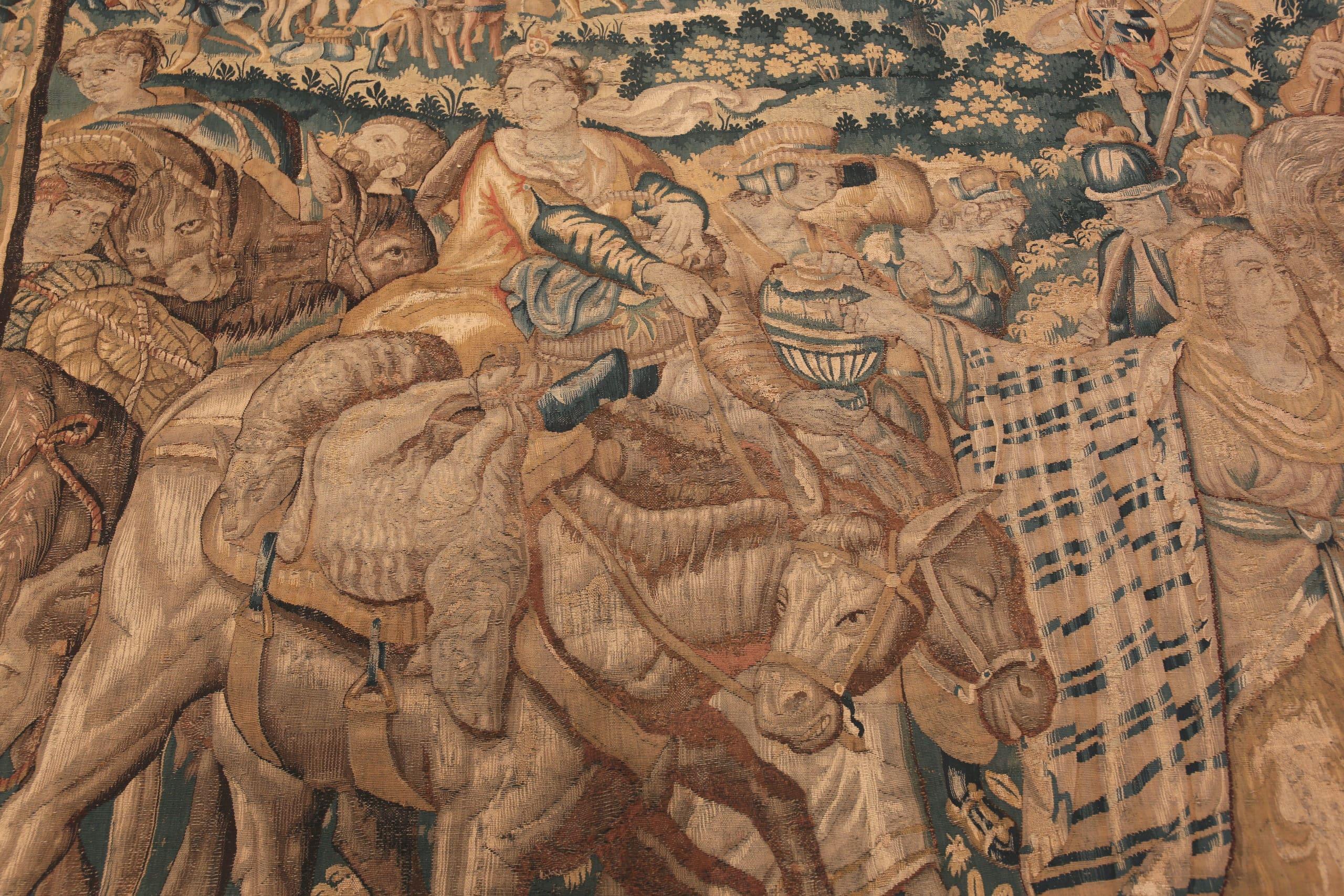 Antiker flämischer Wandteppich aus dem 16. Jahrhundert. 11 ft 4 inx12 ft 10in (Belgisch) im Angebot