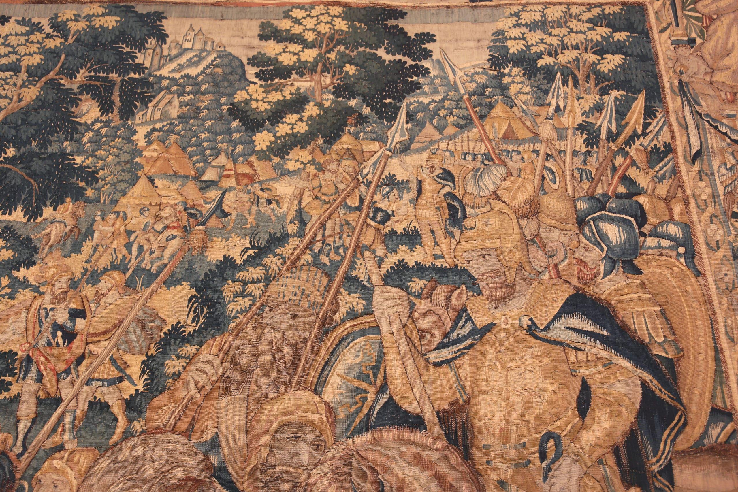 Antiker flämischer Wandteppich aus dem 16. Jahrhundert. 11 ft 4 inx12 ft 10in (Handgewebt) im Angebot