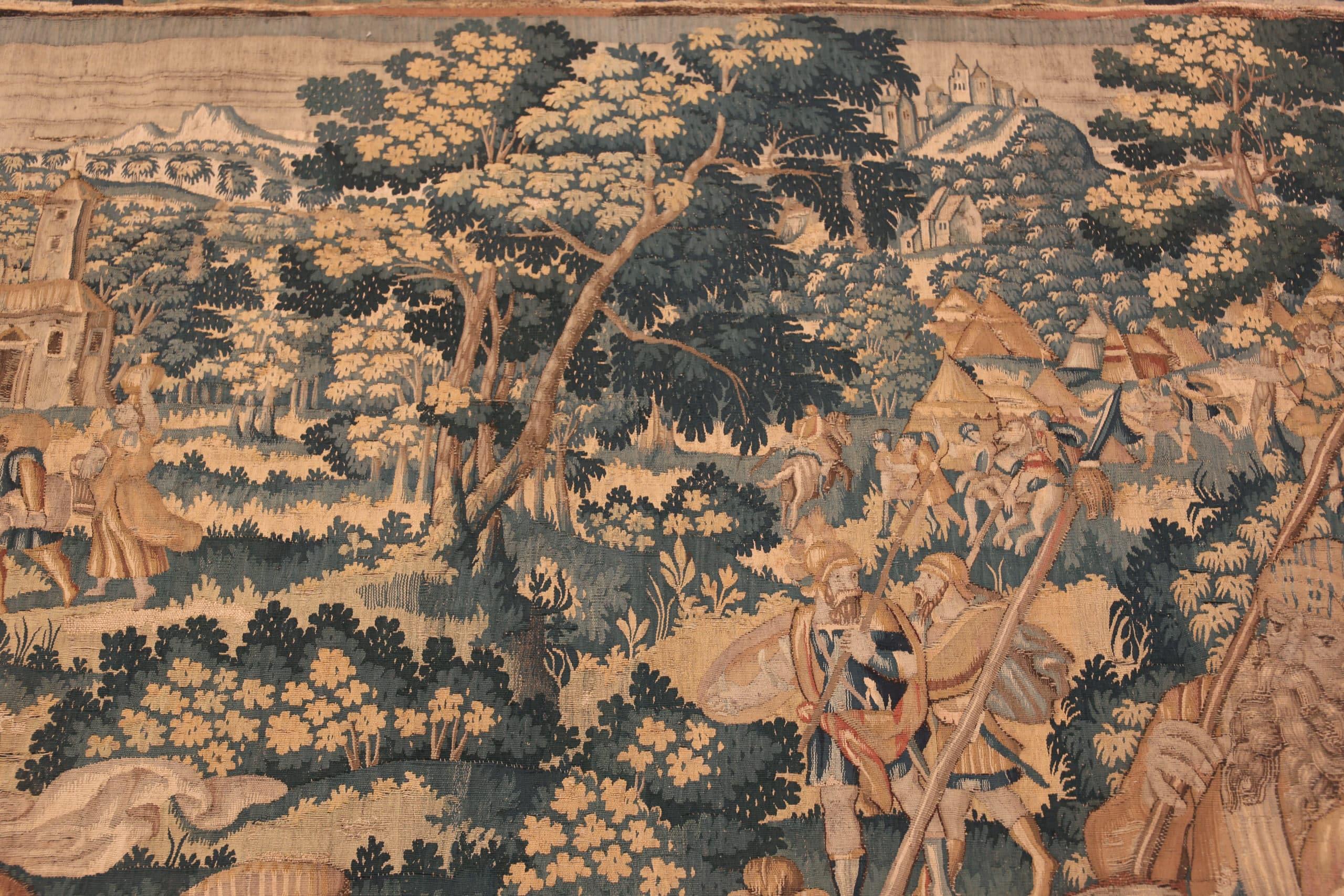 16th Century Antique Flemish Tapestry. 11 ft 4 inx12 ft 10in In Good Condition For Sale In New York, NY
