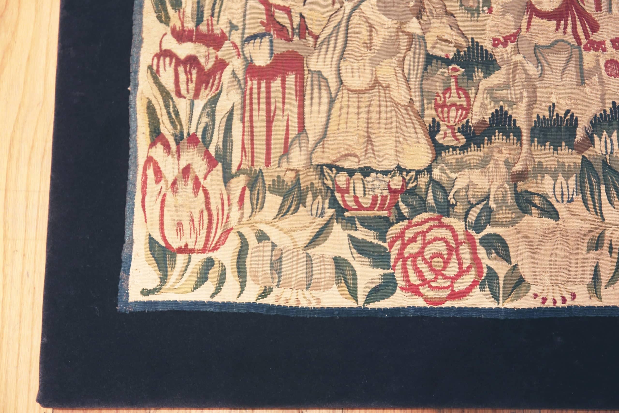 Renaissance 17th Century Antique German Tapestry. 1 ft 8 in x 1 ft 8 in For Sale