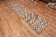 Nazmiyal Collection Abrash Diamonds Hand-Knotted Wool Runner Rug 3'2" X 13'4"
