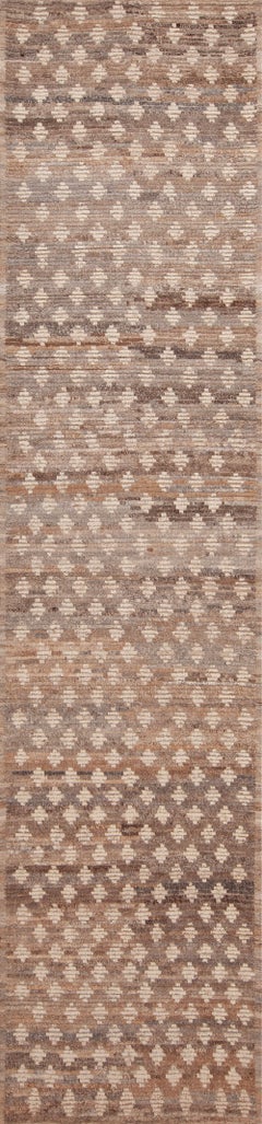 Nazmiyal Collection Abrash Diamonds Hand-Knotted Wool Runner Rug 3'2" X 13'4"