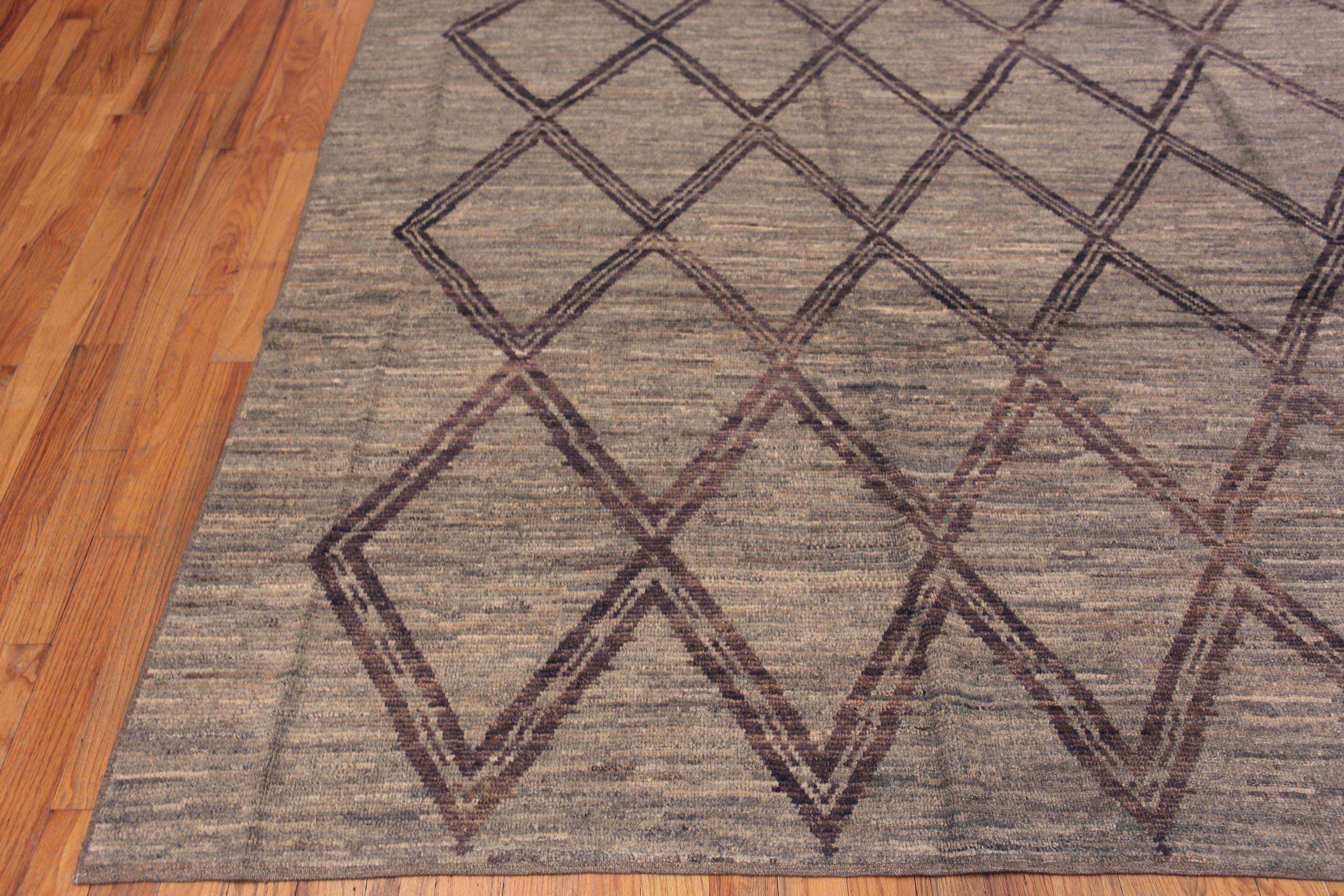 Central Asian Nazmiyal Collection Abrash Modern Tribal Geometric Square Area Rug 8'9
