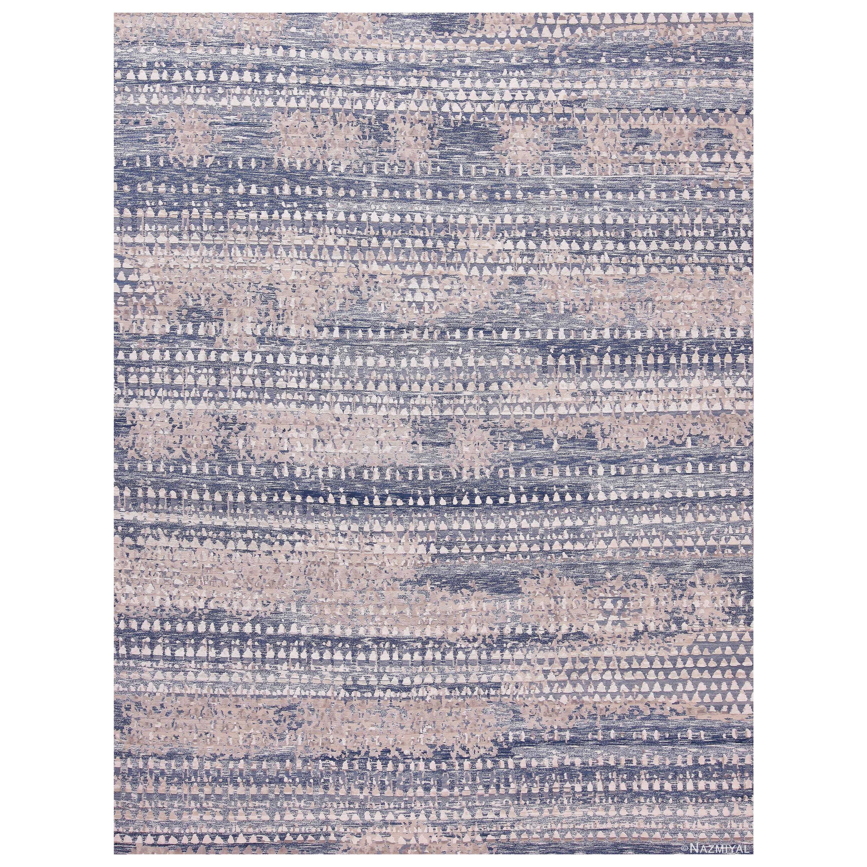 Nazmiyal Collection Abstract Blue Modern Boutique Area Rug 9 ft x 12 ft