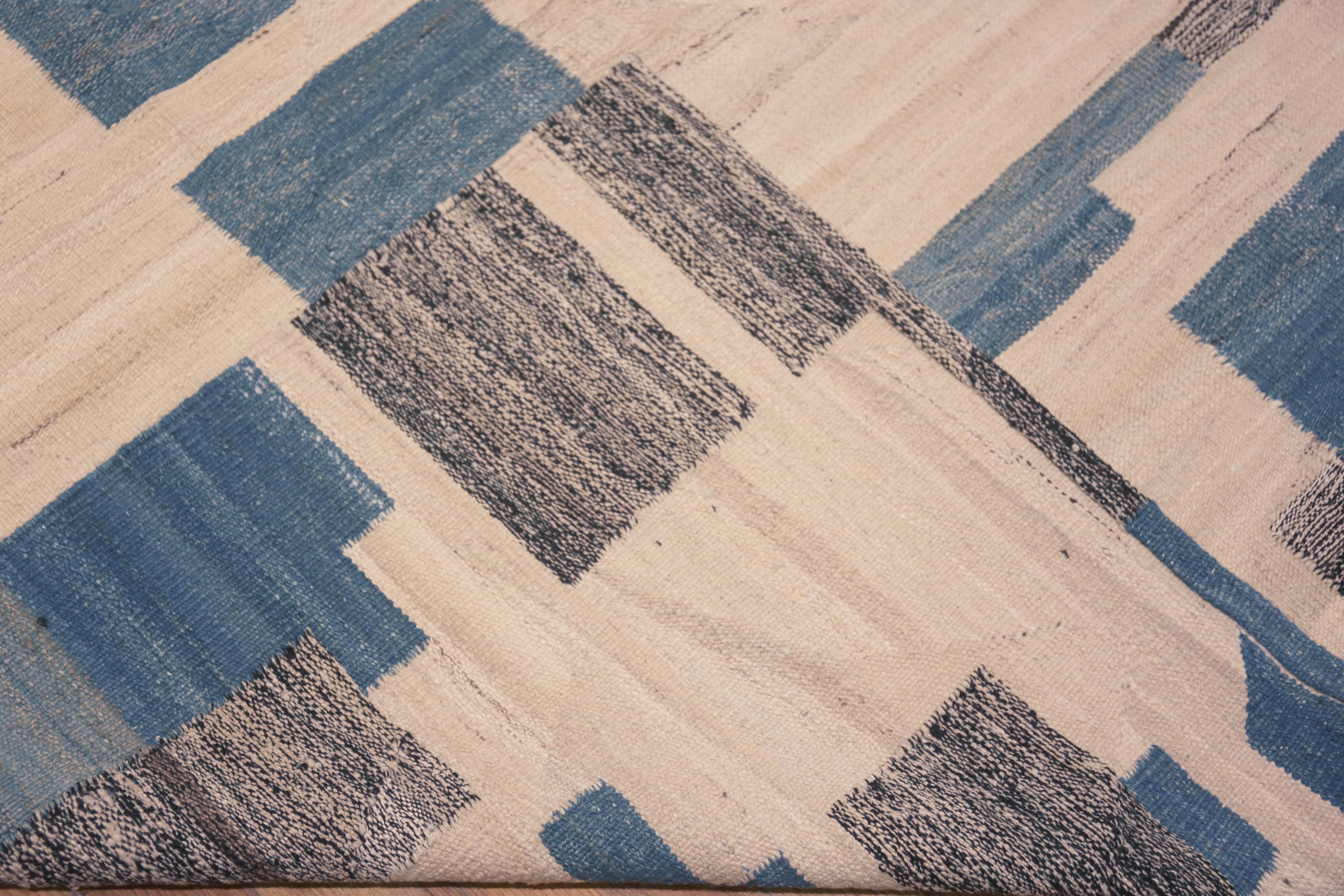 Artistics Abstract Geometric Large Flat Weave Modern Contemporary Kilim Rug, Paese d'origine: Asia centrale, Data di realizzazione: Tappeti moderni