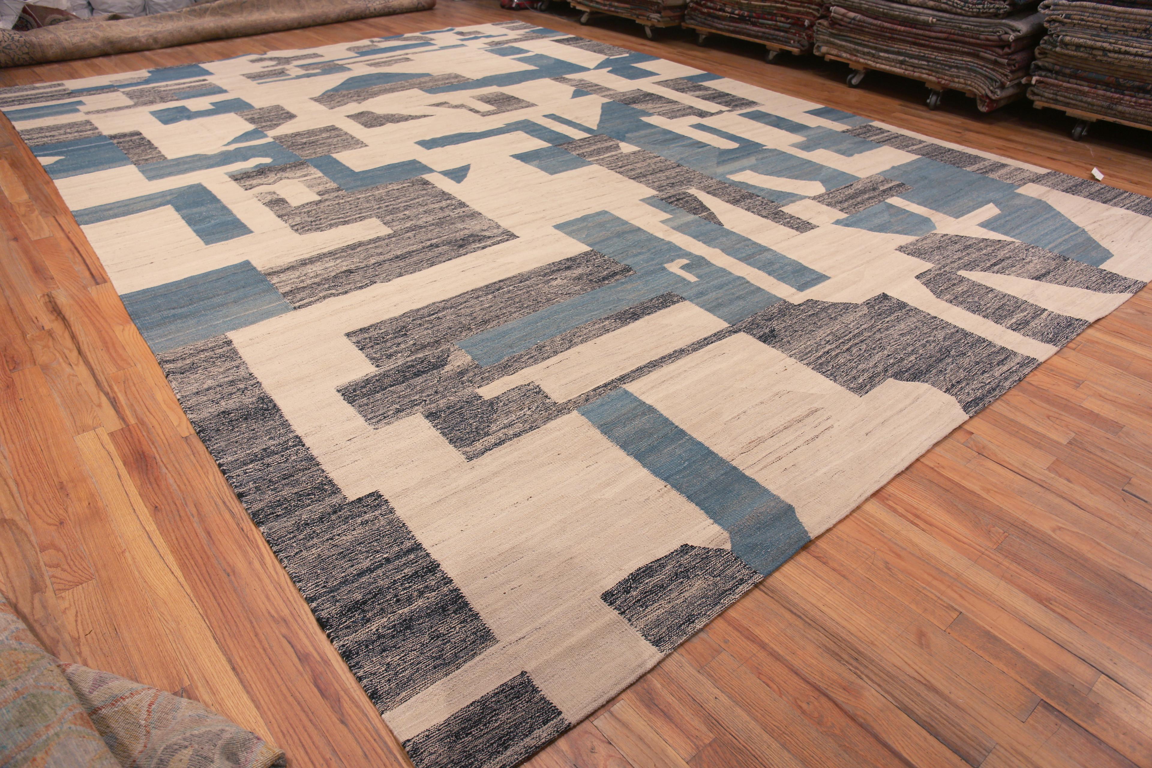 Central Asian Nazmiyal Collection Abstract Geometric Flat Weave Modern Kilim Rug 14'4