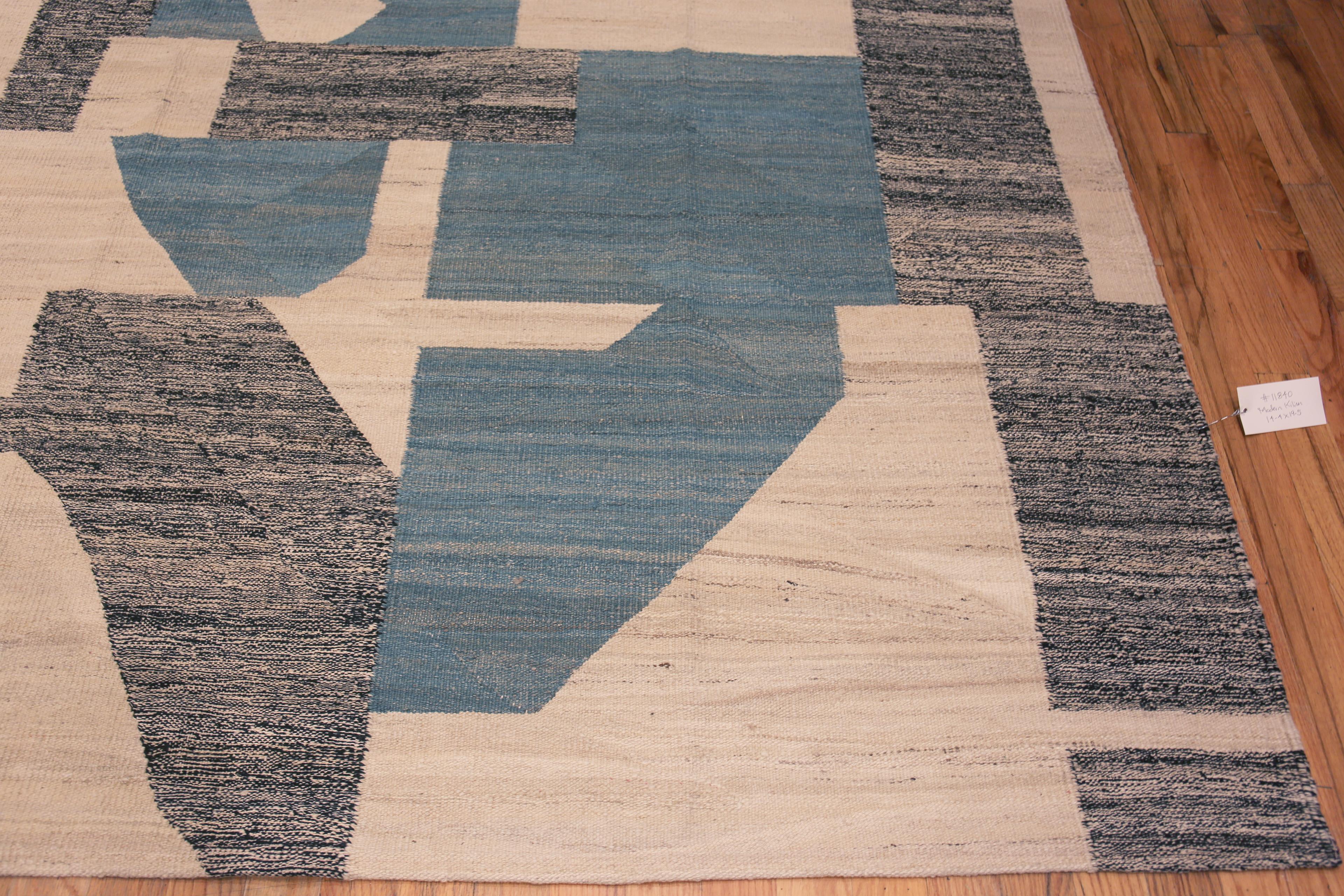 Wool Nazmiyal Collection Abstract Geometric Flat Weave Modern Kilim Rug 14'4