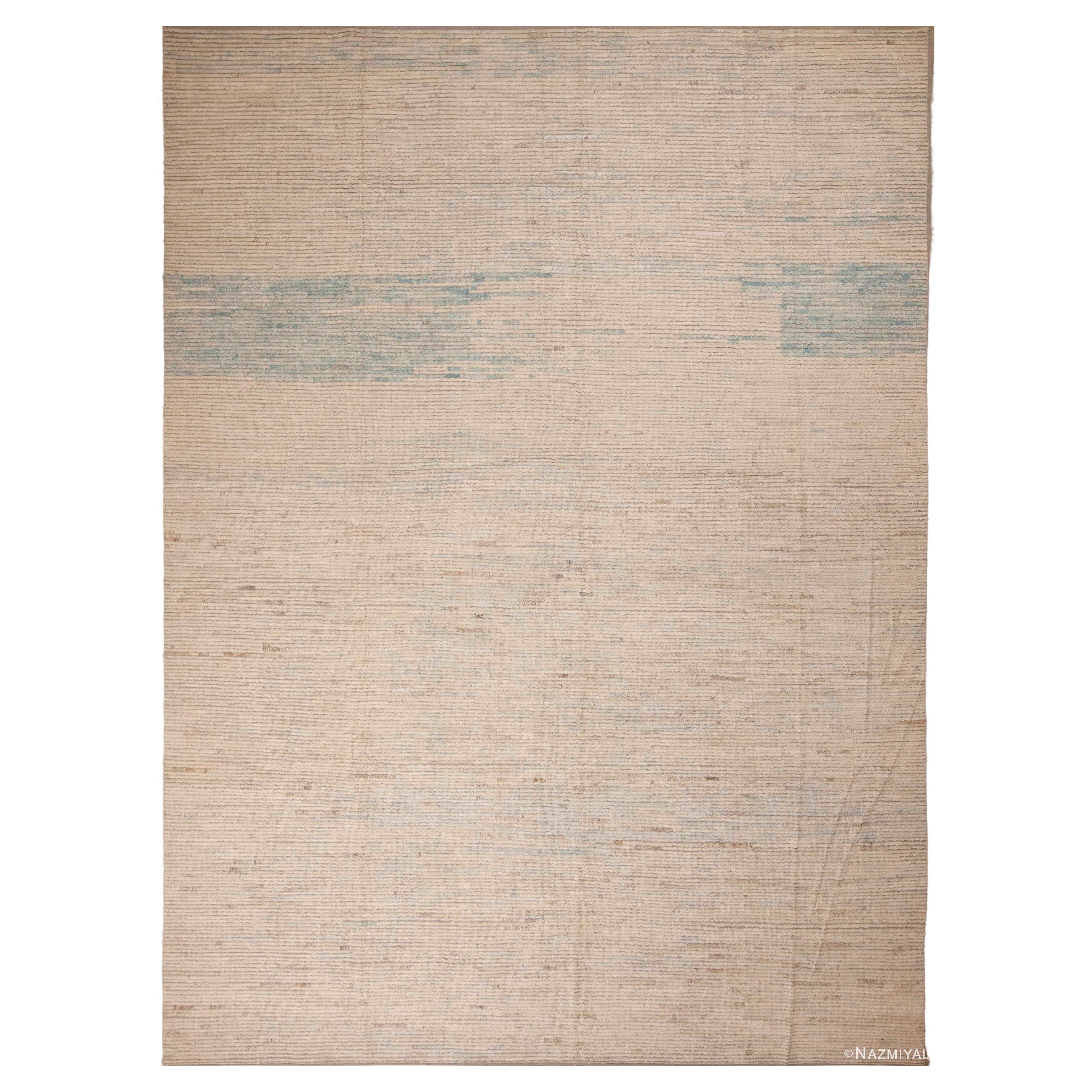 Nazmiyal Collection Abstract Ivory Cream Background Modern Rug 10'5" x 13'10" For Sale