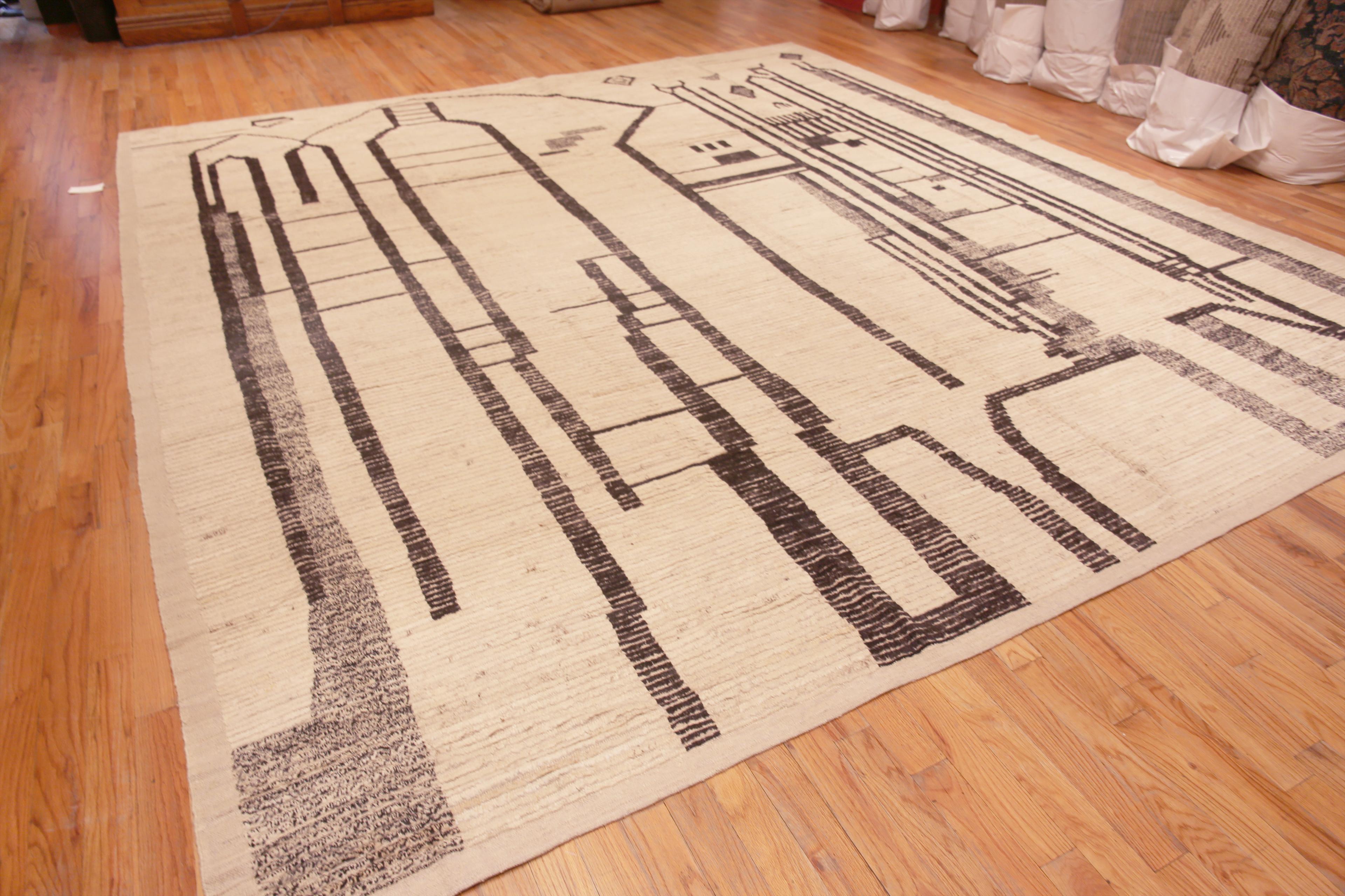 Central Asian Nazmiyal Collection Abstract Primitive Design Modern Area Rug 13'7