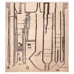 Nazmiyal Collection Abstract Primitive Design Modern Area Rug 13'7" x 14'6"