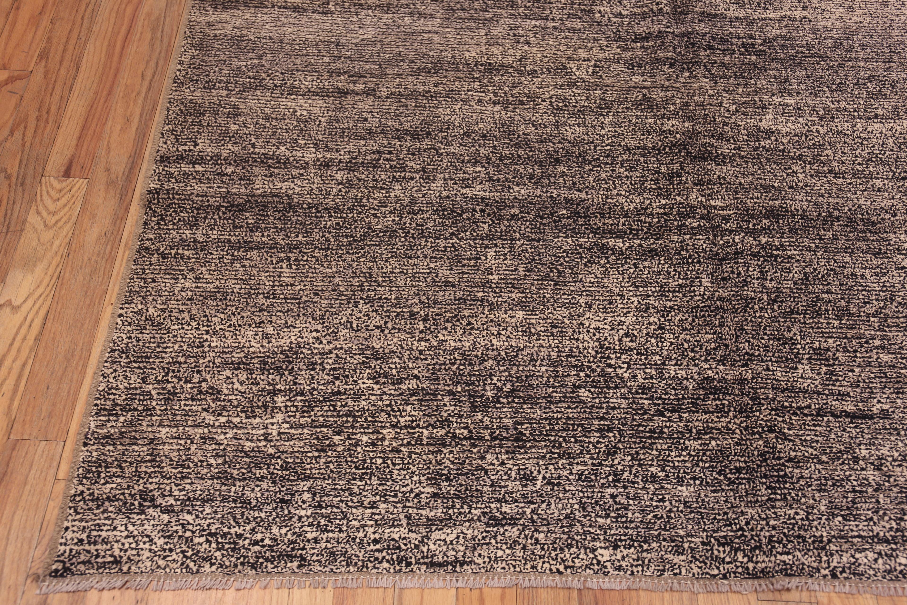 Hand-Knotted Nazmiyal Collection Abstract Salt and Pepper Color Modern Area Rug 6'6