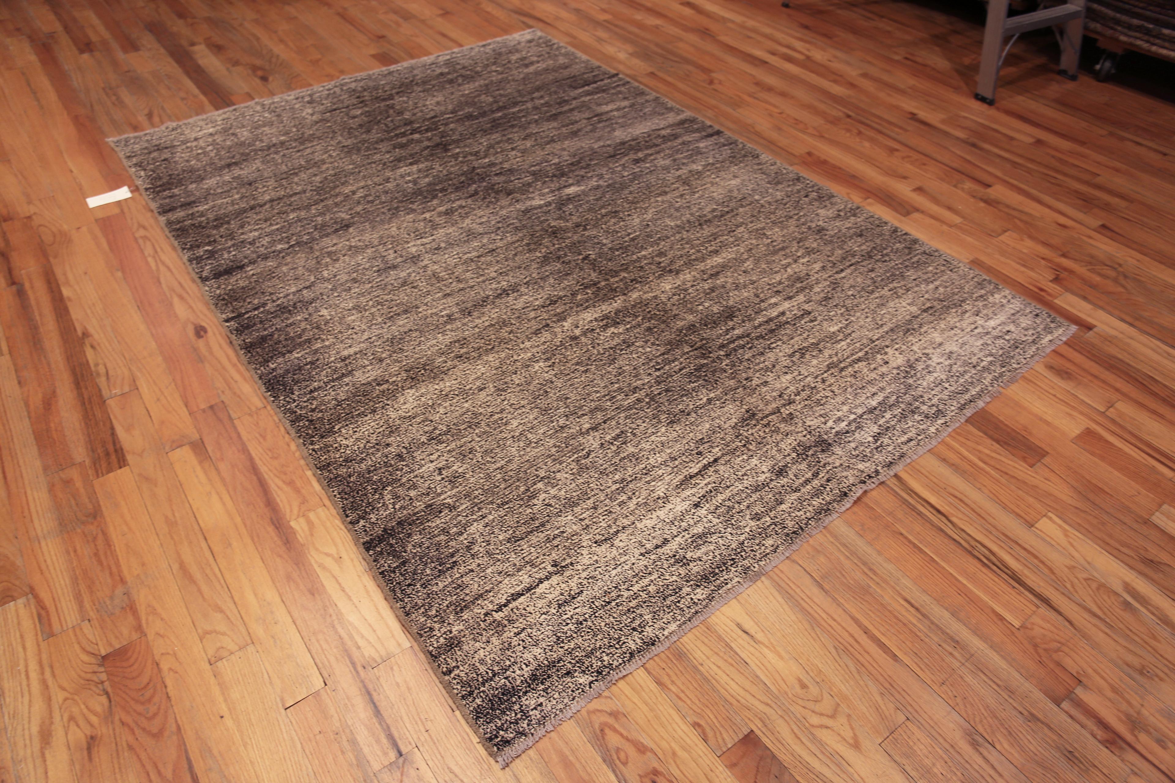 Wool Nazmiyal Collection Abstract Salt and Pepper Color Modern Area Rug 6'6