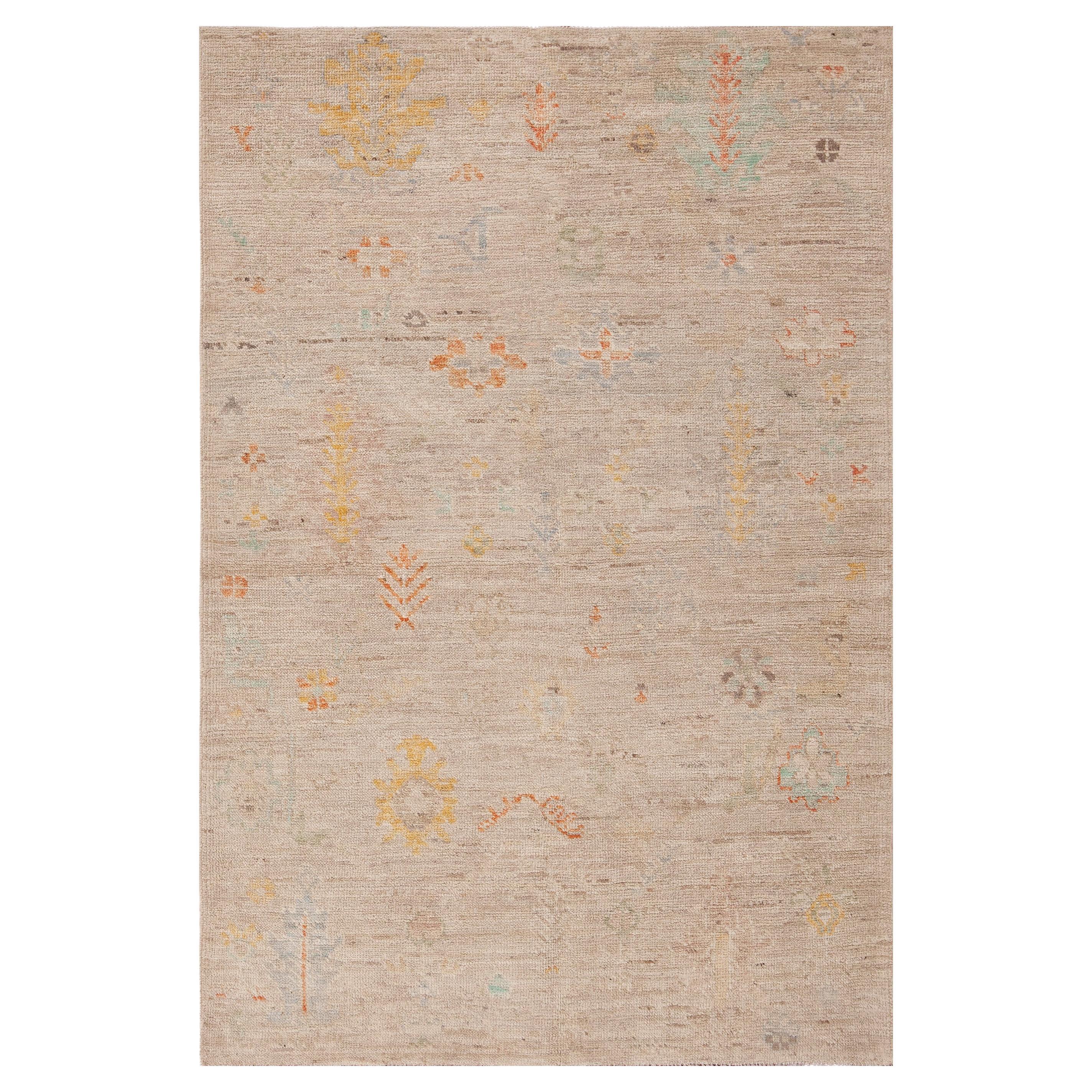 Nazmiyal Kollektion Moderner handgefertigter Teppich in abstraktem Stammesdesign 4' x 5'11" im Angebot