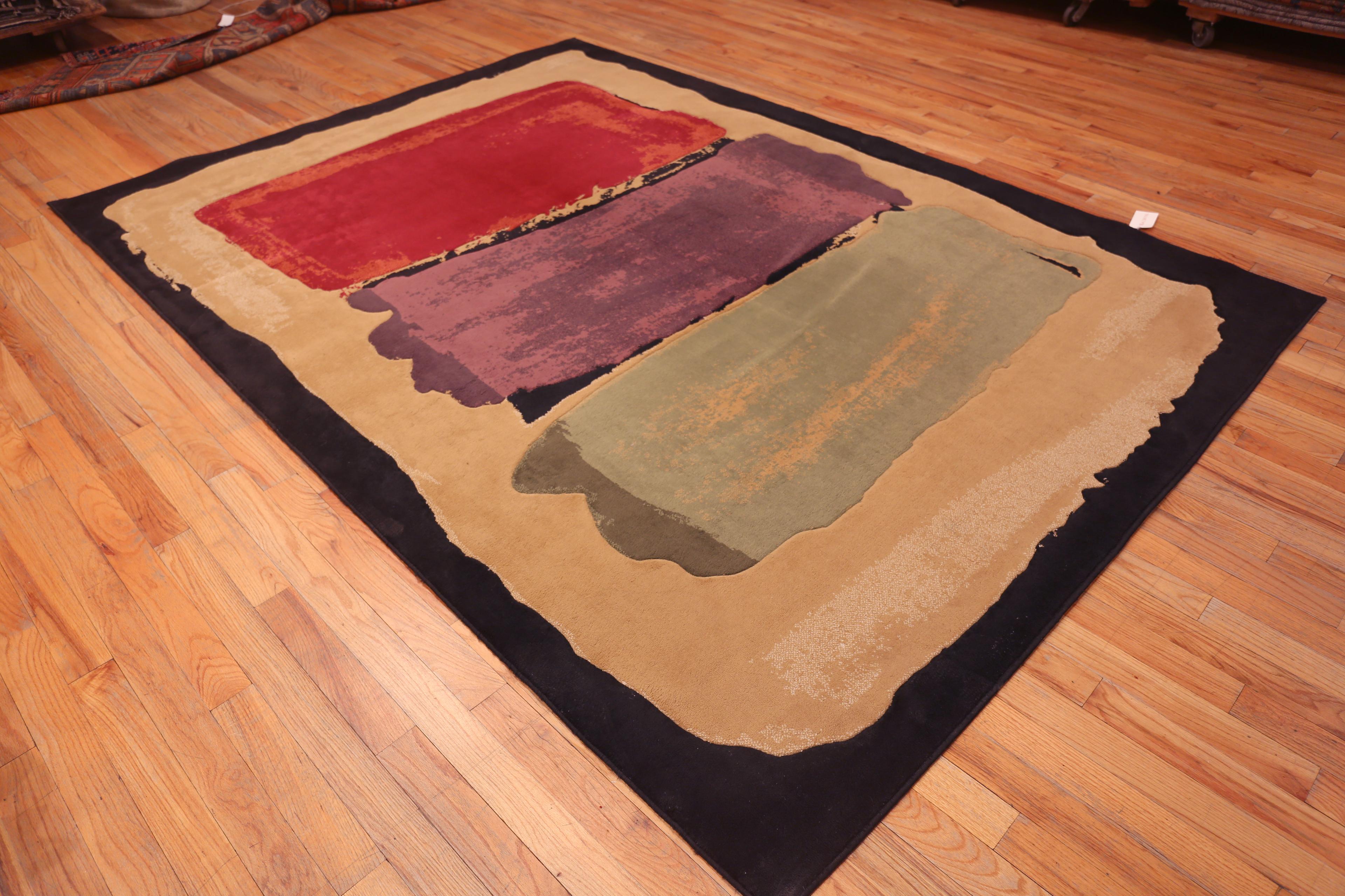 Lebendig bunte Andy Warhol inspirierte Art Richly Hued Vintage Rug, Herkunftsland: Skandinavien, Entstehungszeit: Vintage By
