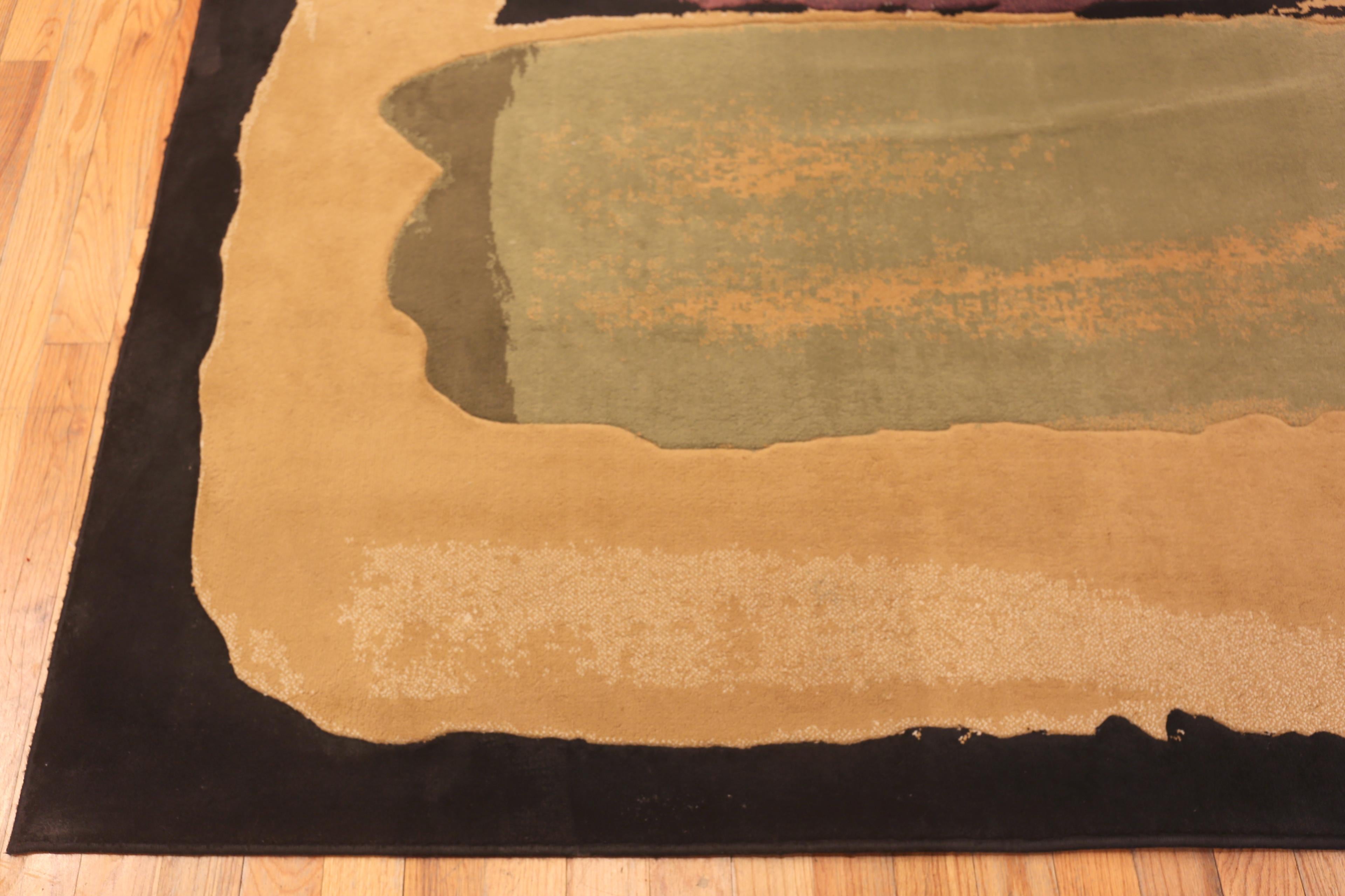 Nazmiyal Collection nach Andy Warhol Vintage Teppich 7 ft 9 in x 10 ft 9 in (Moderne der Mitte des Jahrhunderts) im Angebot